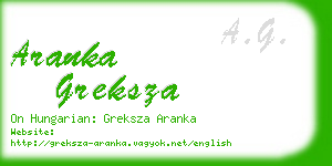 aranka greksza business card